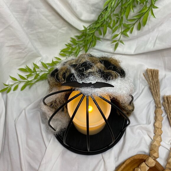 Handwoven Bat Cage Candle Display Decor - Picture 2 of 4